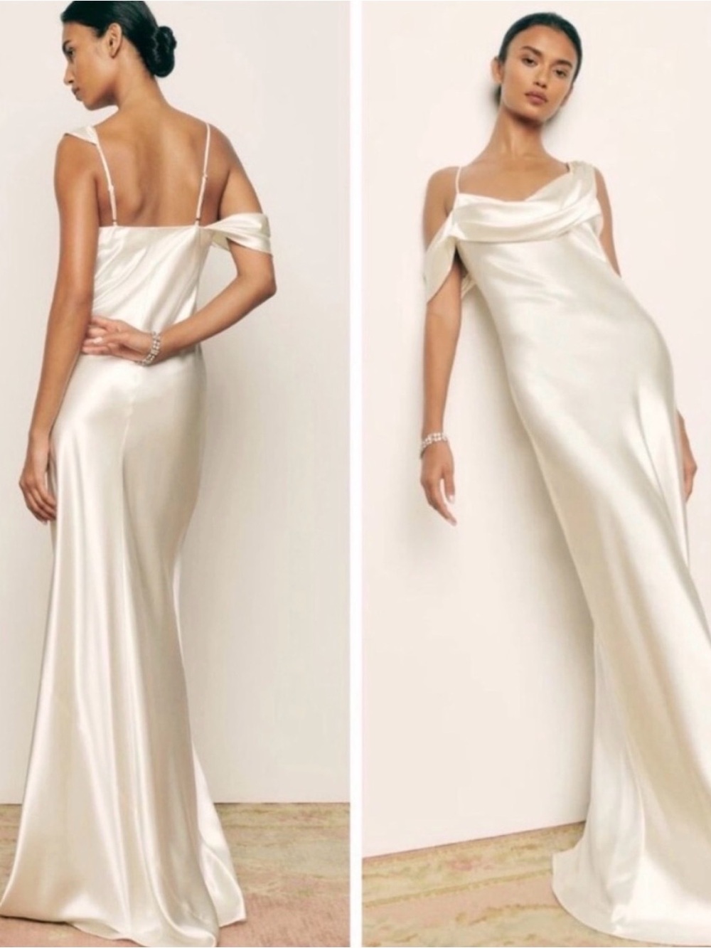 Reformation NWT Ronda Silk Dress in Ivory Size 0